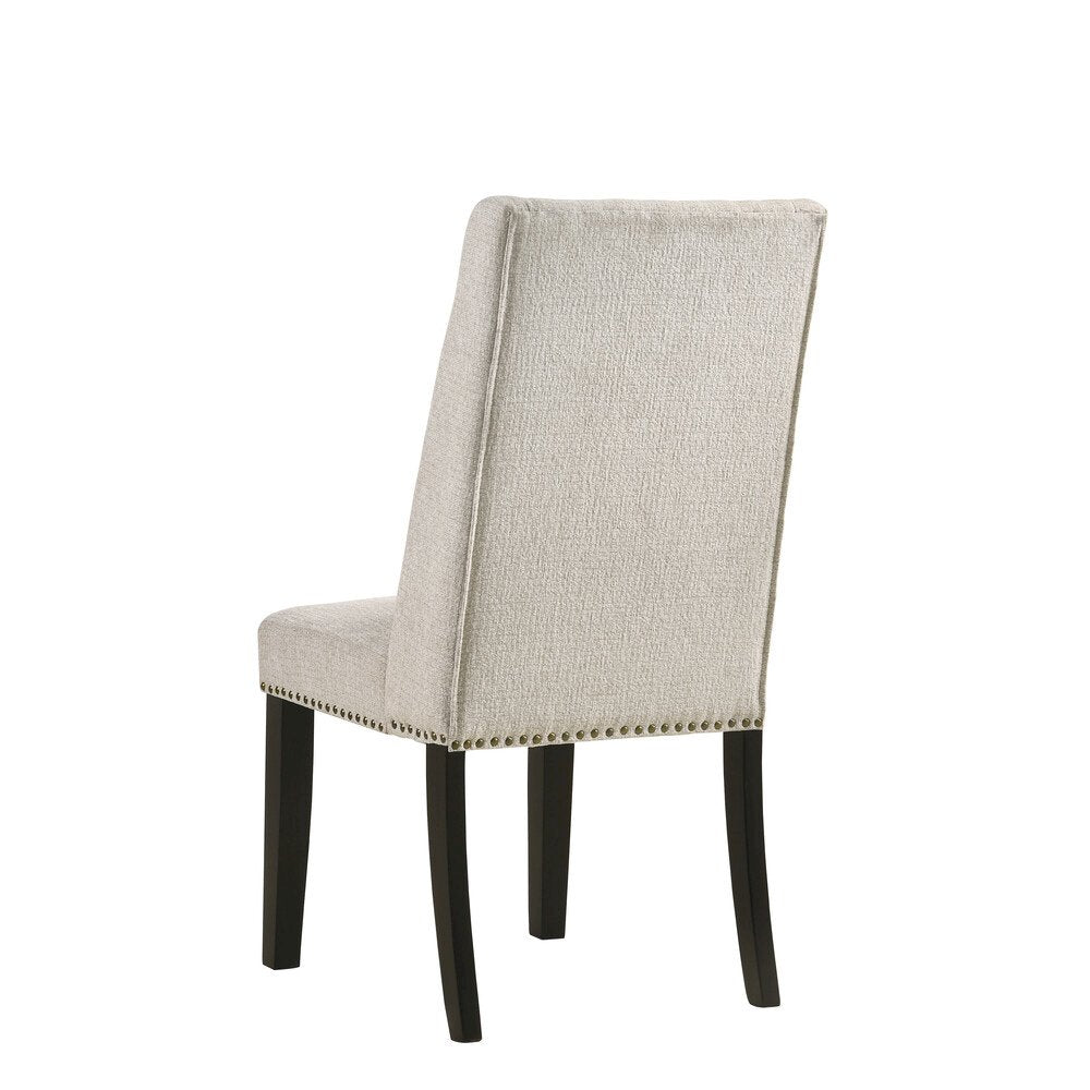 Gio 48" Pedestal Dining Table and 4 Laurant Upholstered Dining Chairs