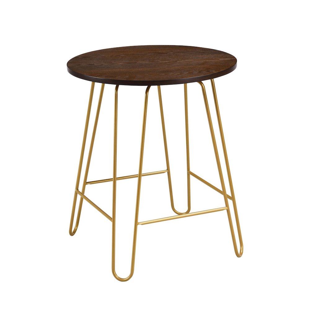 Ethan 20" Side Table - Elm/Gold