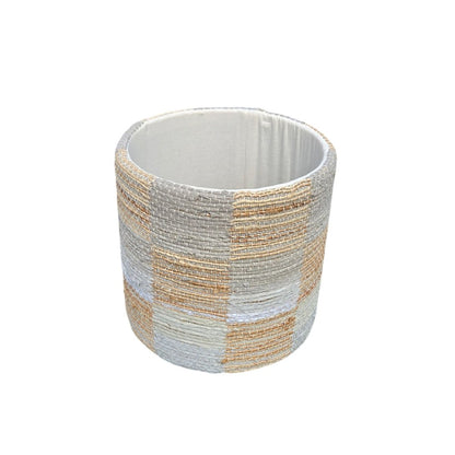 Handwoven Fabric Storage Ottoman - Multi-Purpose Foot Rest Yellow