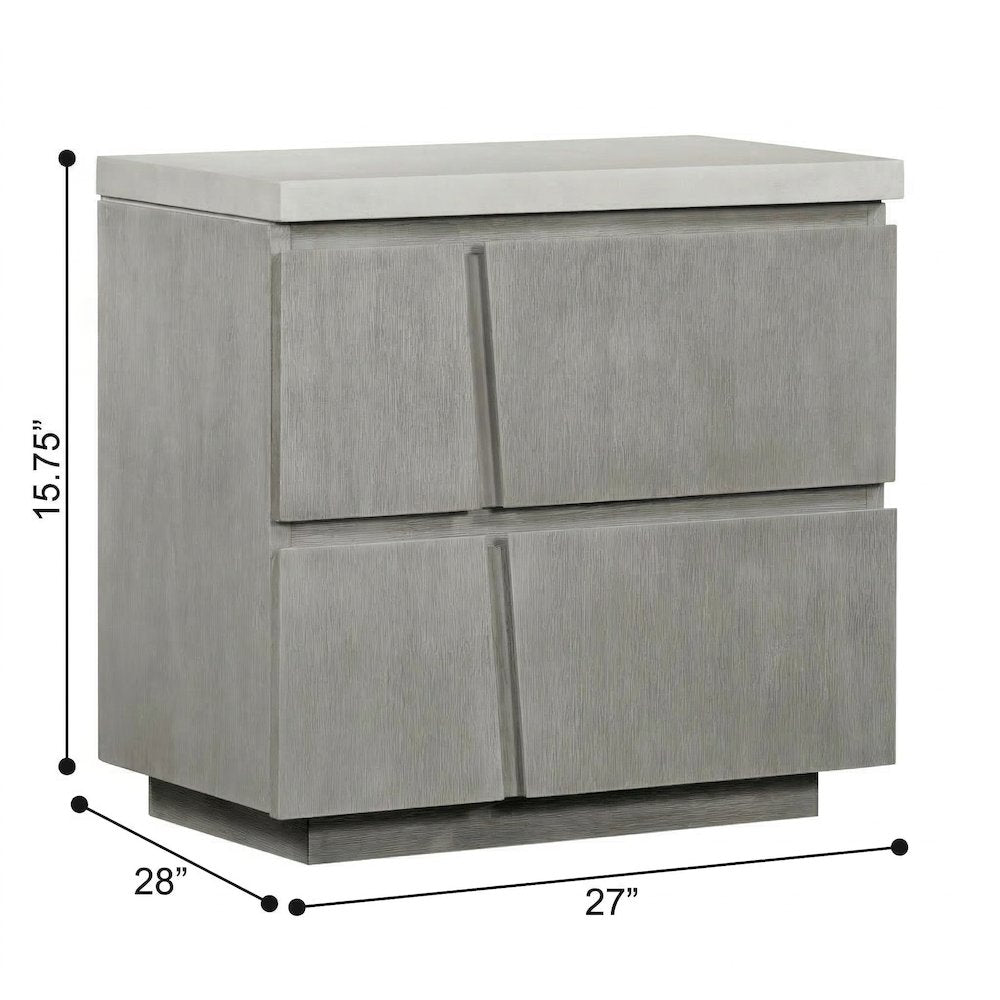 Largo Gray Accent Table with Concrete Top and Acacia Frame 27x28x16