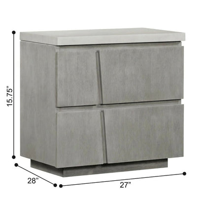 Largo Gray Accent Table with Concrete Top and Acacia Frame 27x28x16