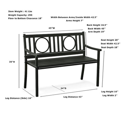Gramercy Outdoor Bench - Black