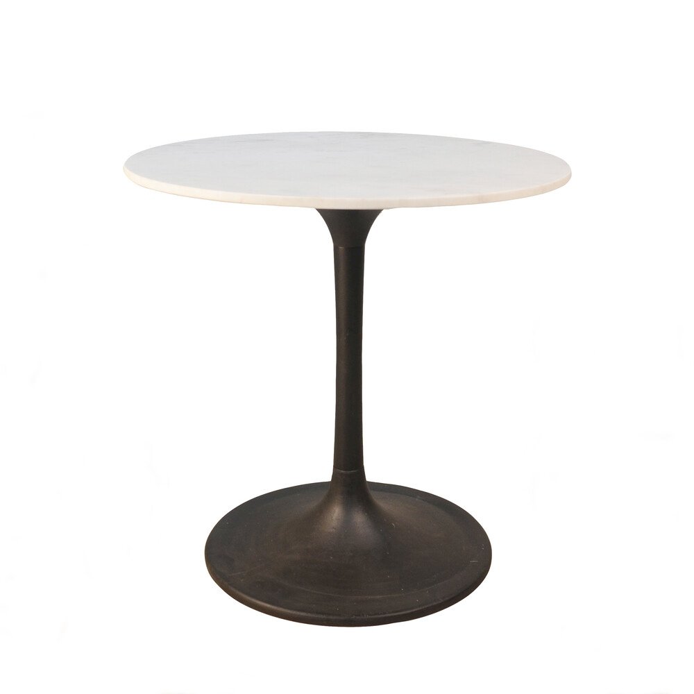 30" Round Marble Top Dining Table and 2 Julia Tufted Back Upholstered Chairs