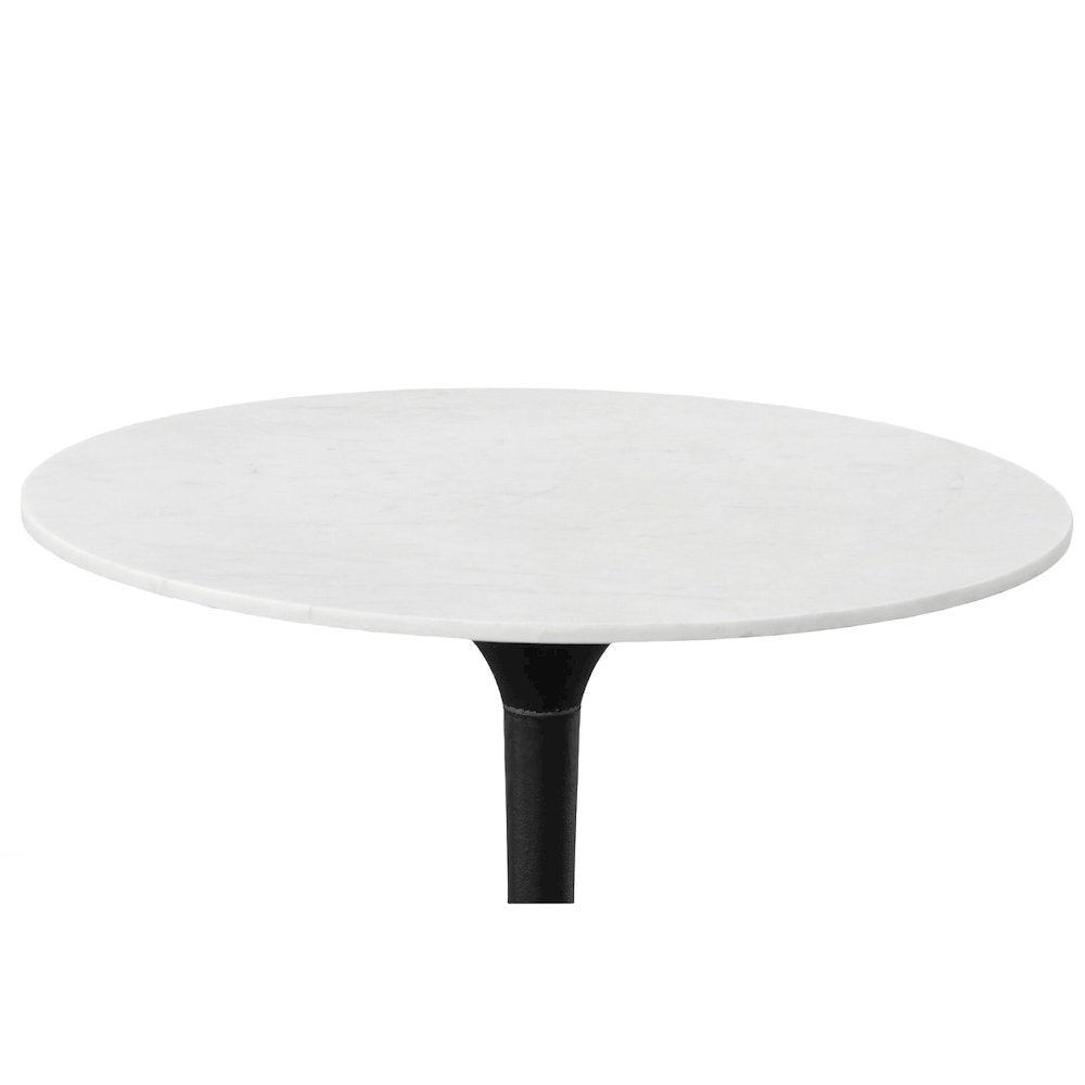 30" Round Marble Top Dining Table and 2 Julia Tufted Back Upholstered Chairs