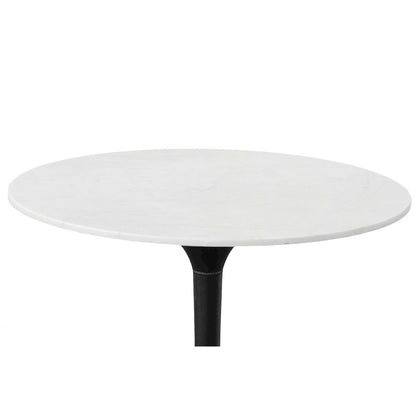 30" Round Marble Top Dining Table and 2 Julia Tufted Back Upholstered Chairs