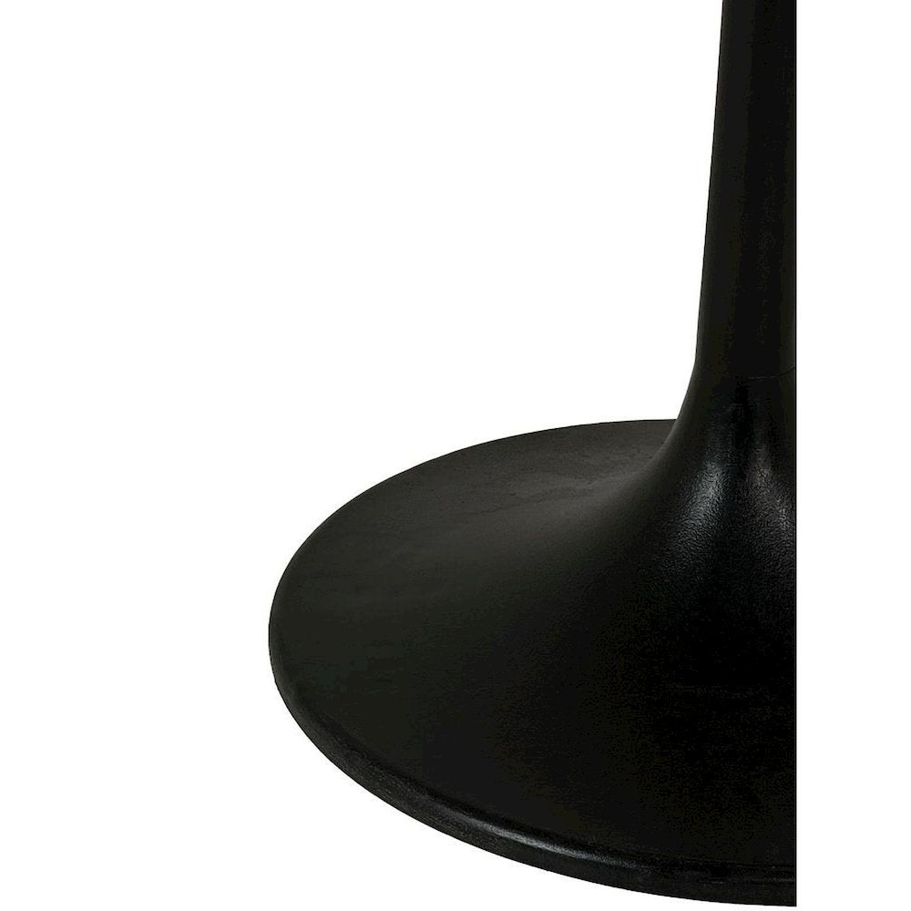 Enzo 40" Round Marble Top Dining Table - Black Top - Black Base