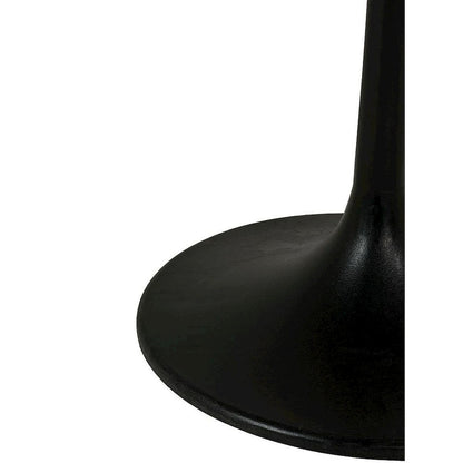 Enzo 40" Round Marble Top Dining Table - Black Top - Black Base