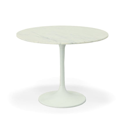 36" Round Marble Top Dining Table and 4 Julia Tufted Back Upholstered Chairs