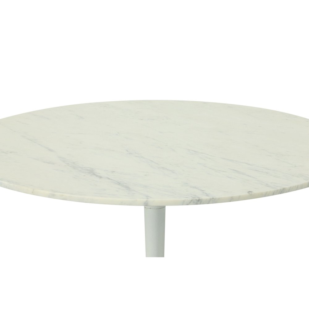 36" Round Marble Top Dining Table and 4 Julia Tufted Back Upholstered Chairs