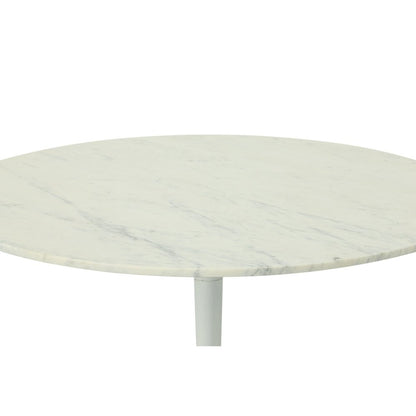 36" Round Marble Top Dining Table and 4 Julia Tufted Back Upholstered Chairs