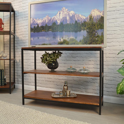 Brayden Console Table - Chestnut/Black