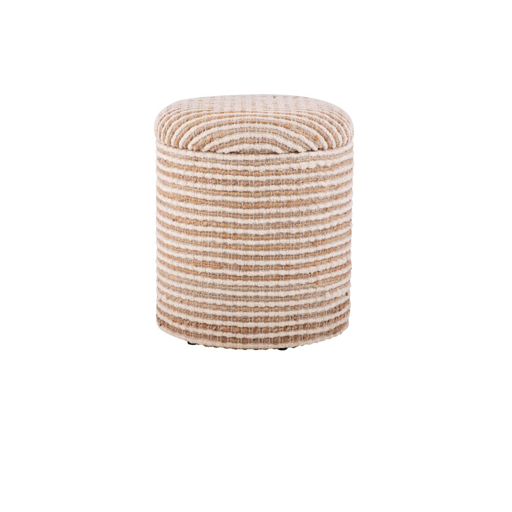 Handwoven Heracles Cotton Jute Stripe Storage Ottoman