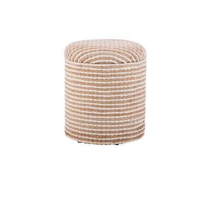 Handwoven Heracles Cotton Jute Stripe Storage Ottoman