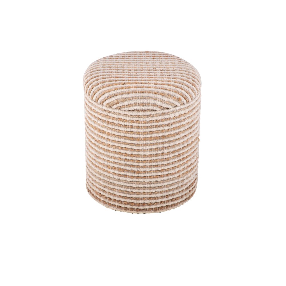 Handwoven Heracles Cotton Jute Stripe Storage Ottoman
