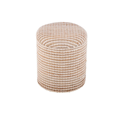 Handwoven Heracles Cotton Jute Stripe Storage Ottoman
