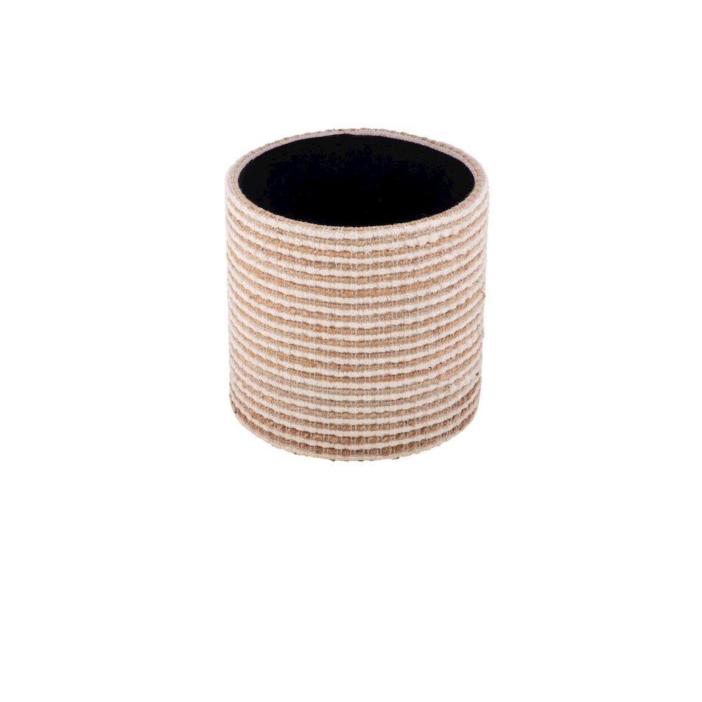 Handwoven Heracles Cotton Jute Stripe Storage Ottoman