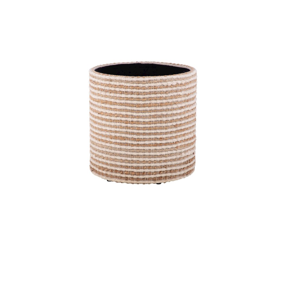 Handwoven Heracles Cotton Jute Stripe Storage Ottoman