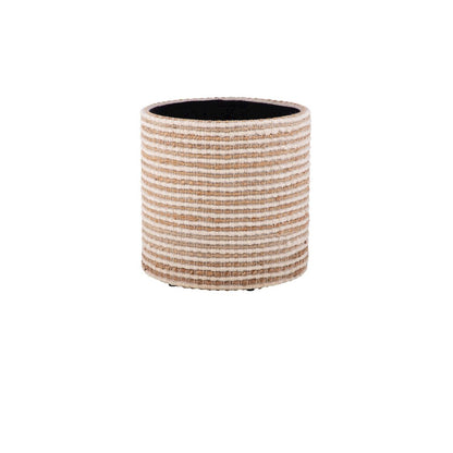 Handwoven Heracles Cotton Jute Stripe Storage Ottoman