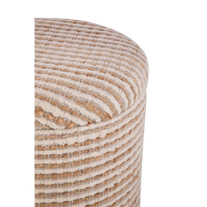 Handwoven Heracles Cotton Jute Stripe Storage Ottoman