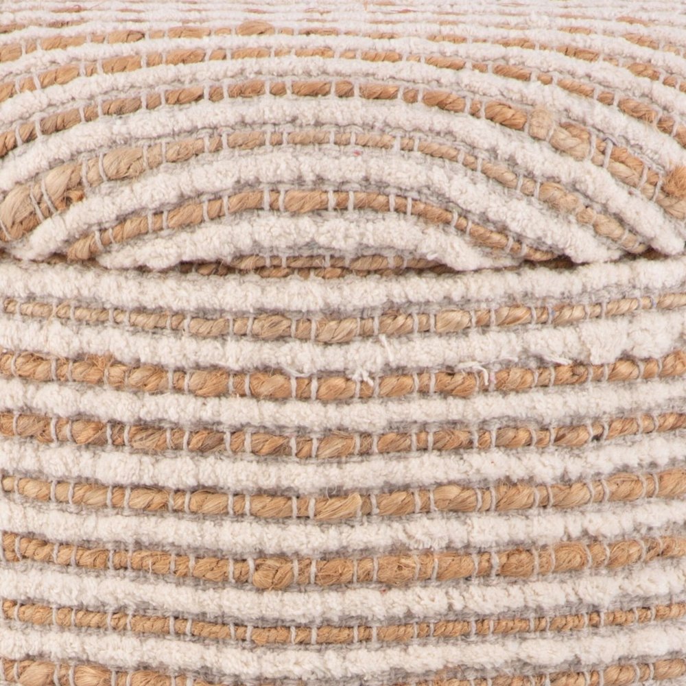 Handwoven Heracles Cotton Jute Stripe Storage Ottoman
