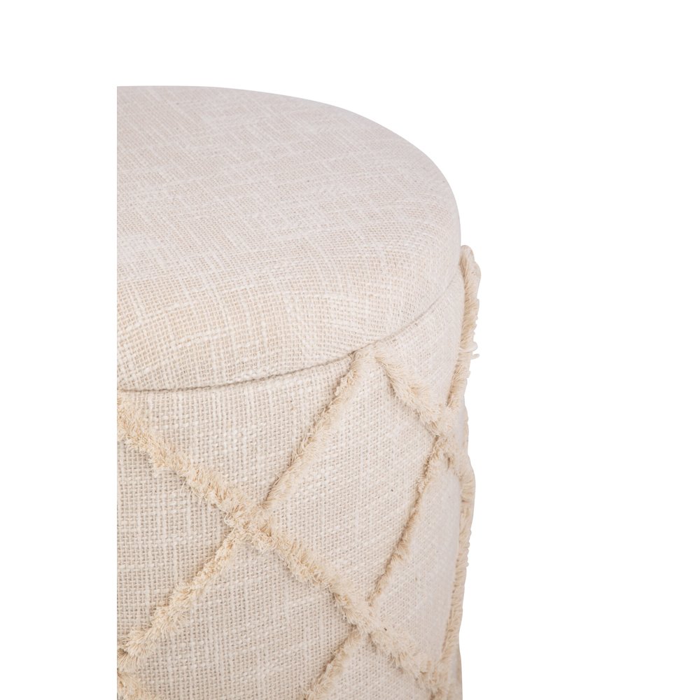 Handwoven Eros X Solid Fabric Storage Ottoman