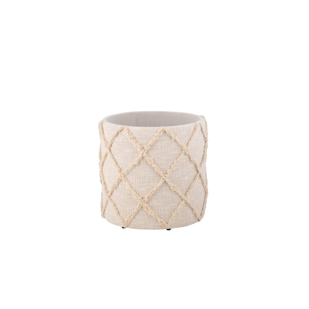 Handwoven Eros X Solid Fabric Storage Ottoman