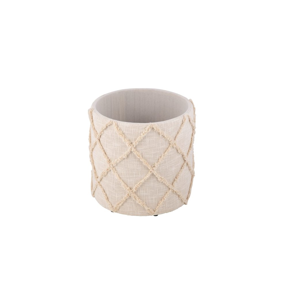 Handwoven Eros X Solid Fabric Storage Ottoman