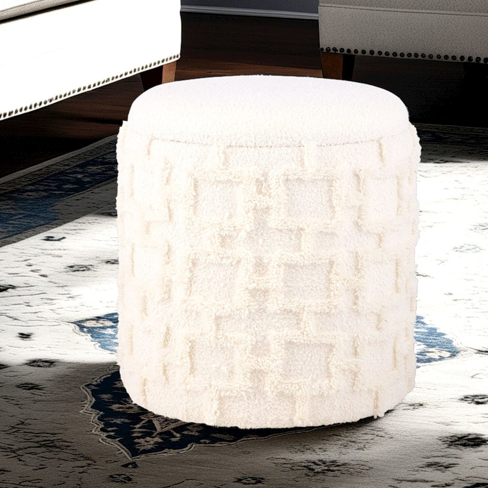 Handwoven Morpheus Solid Fabric Storage Ottoman