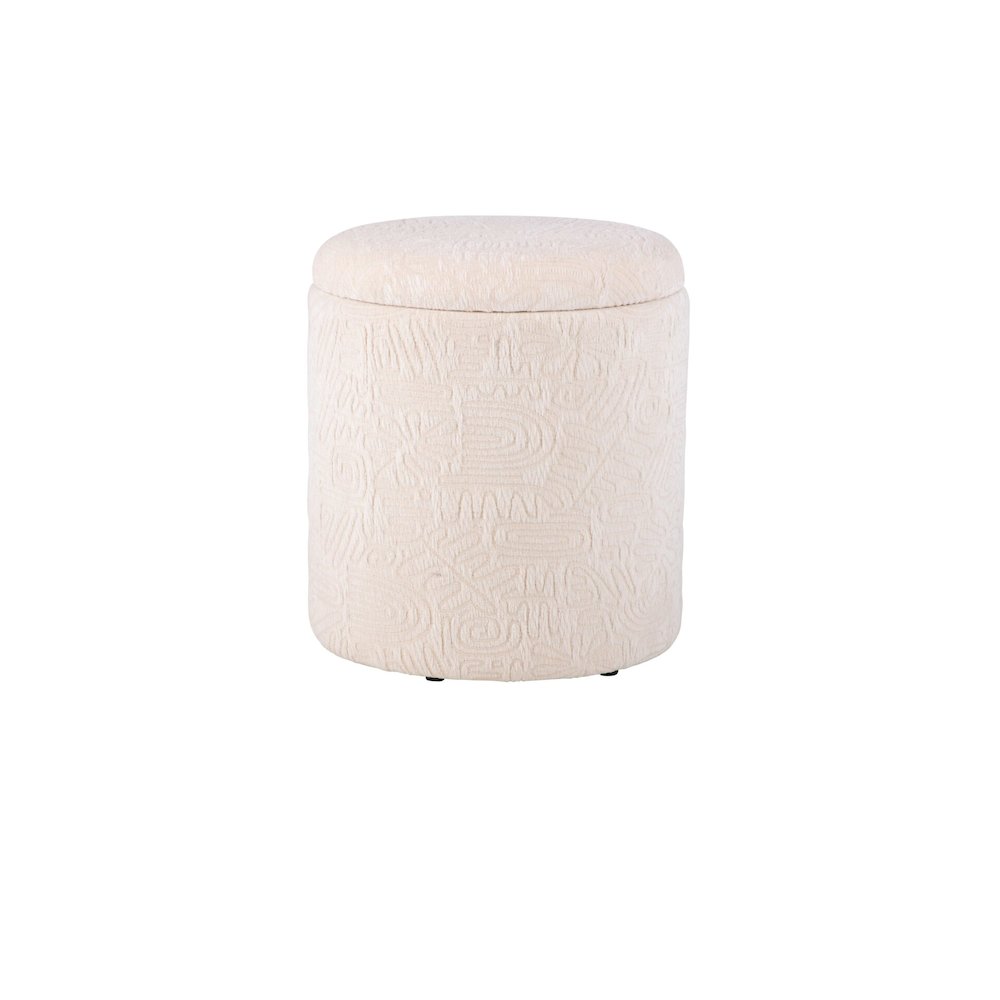 Handwoven Hermes Solid Fabric Storage Ottoman
