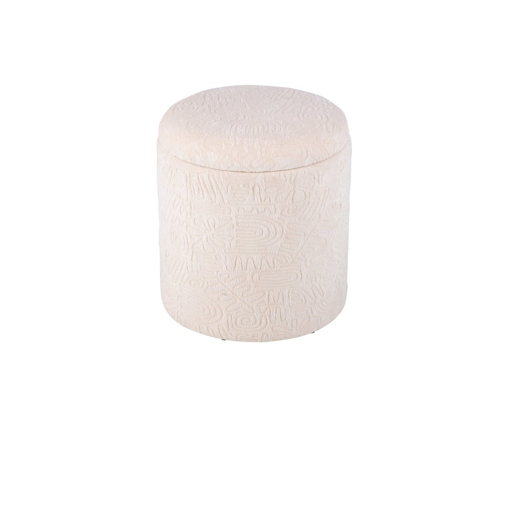 Handwoven Hermes Solid Fabric Storage Ottoman