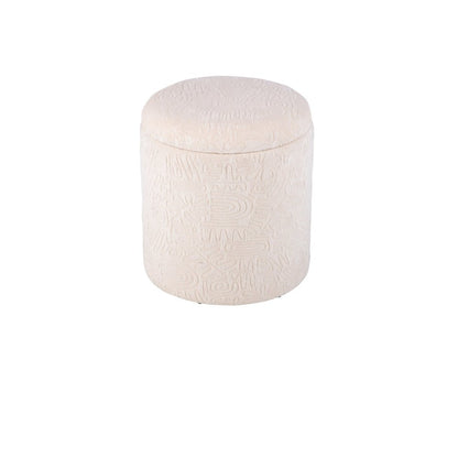 Handwoven Hermes Solid Fabric Storage Ottoman