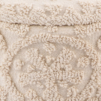 Handwoven Helios Cream Sunburst Storage Ottoman