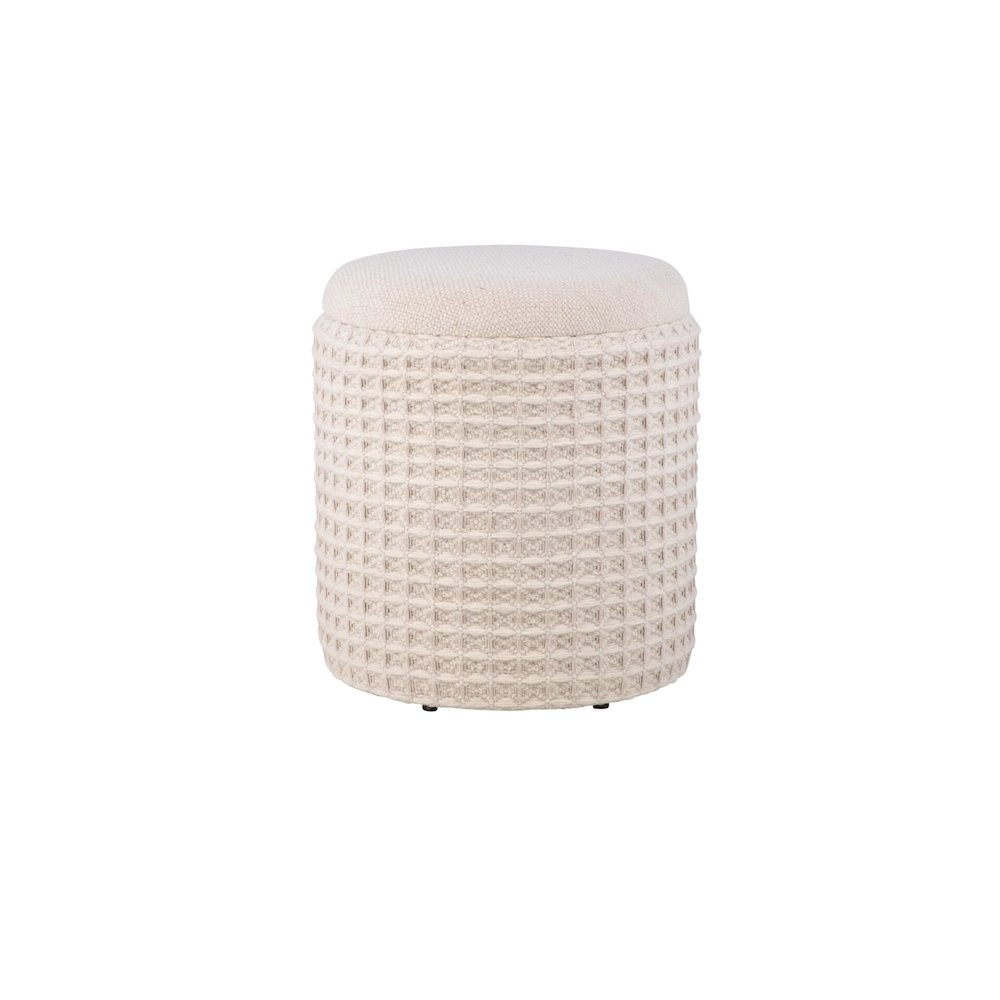 Handwoven Chronos Waffle Cream Storage Ottoman