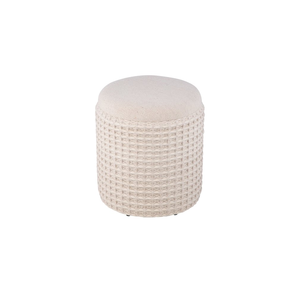 Handwoven Chronos Waffle Cream Storage Ottoman