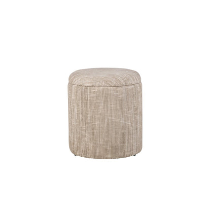 Handwoven Ourea Natural Striped Chenille Storage Ottoman
