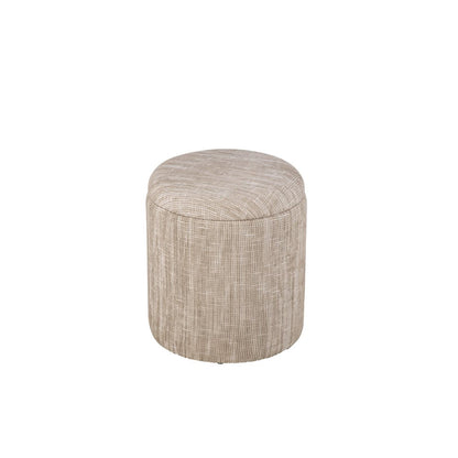 Handwoven Ourea Natural Striped Chenille Storage Ottoman