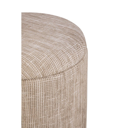 Handwoven Ourea Natural Striped Chenille Storage Ottoman