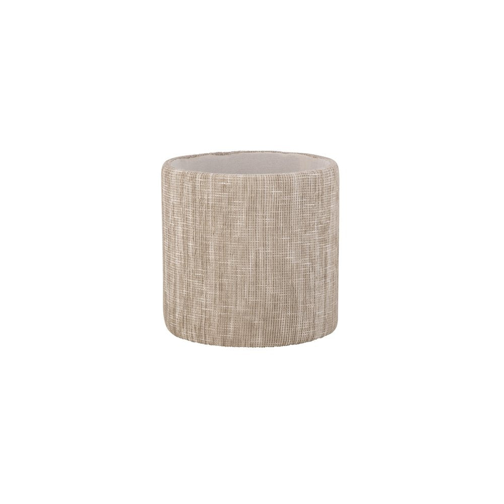 Handwoven Ourea Natural Striped Chenille Storage Ottoman