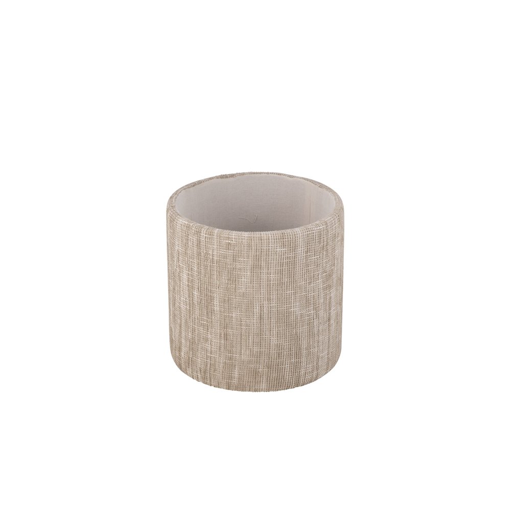 Handwoven Ourea Natural Striped Chenille Storage Ottoman