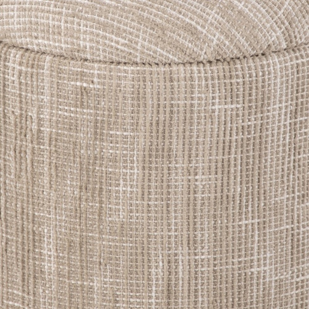 Handwoven Ourea Natural Striped Chenille Storage Ottoman