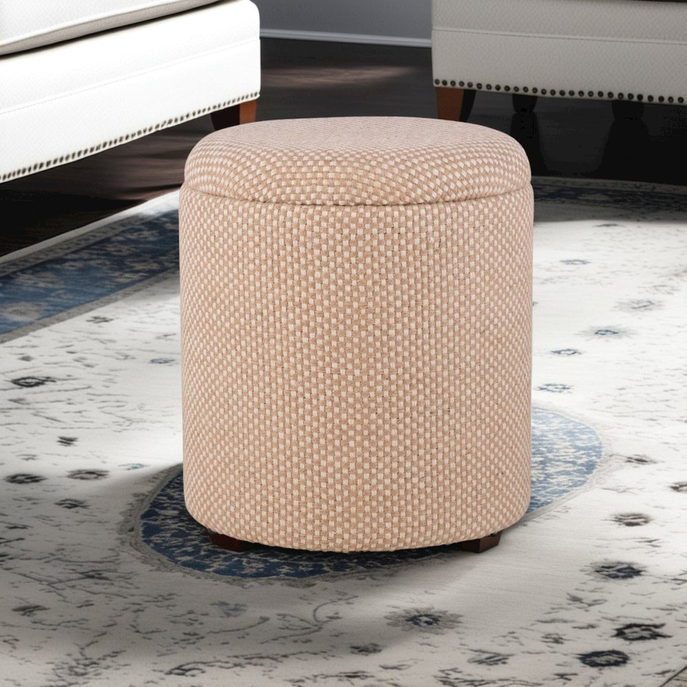 Handwoven Apollo Jute Check Storage Ottoman