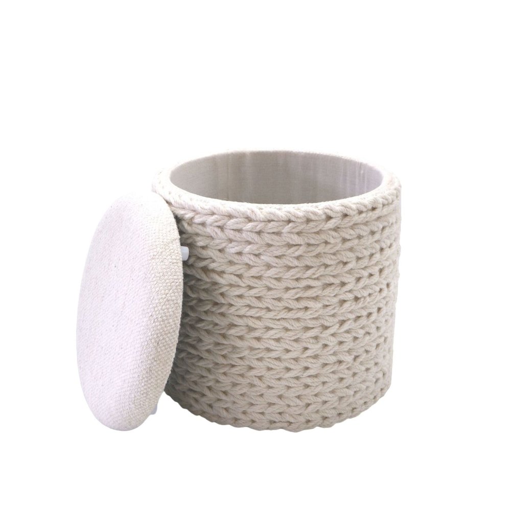 Handwoven Priapus Rope Fabric Storage Ottoman