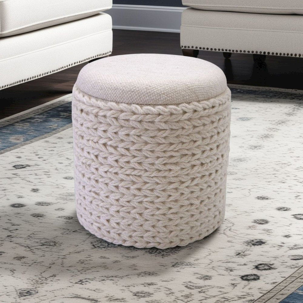 Handwoven Priapus Rope Fabric Storage Ottoman