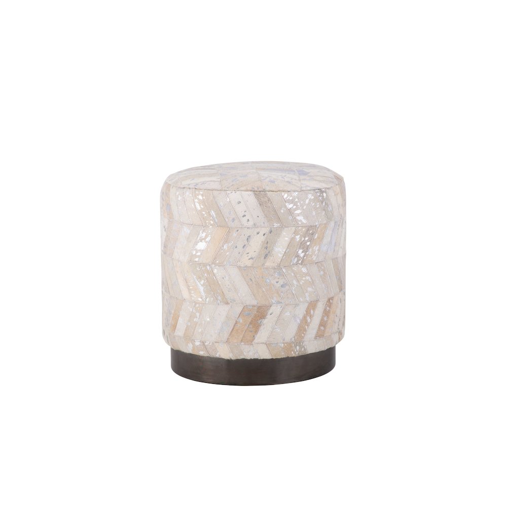 Handwoven Dionysus Silver Shevron Ottoman