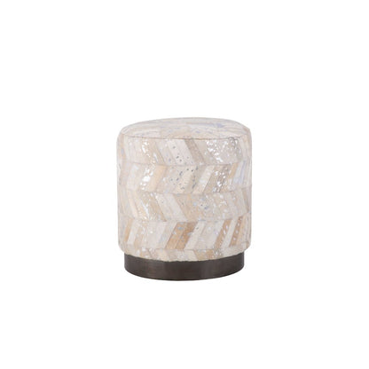 Handwoven Dionysus Silver Shevron Ottoman