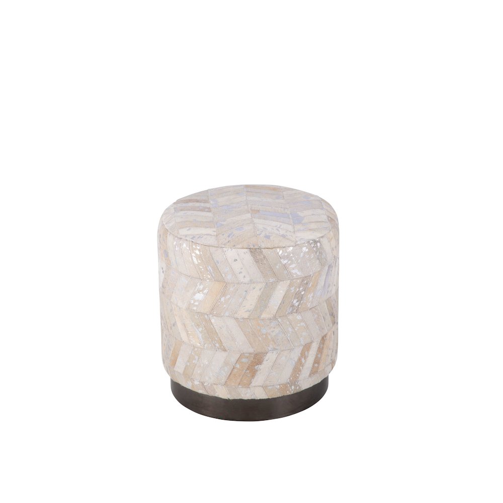 Handwoven Dionysus Silver Shevron Ottoman