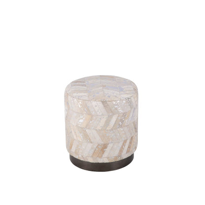 Handwoven Dionysus Silver Shevron Ottoman
