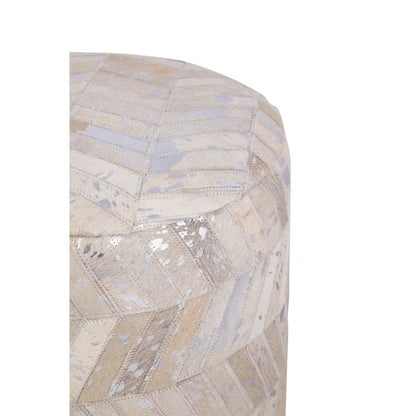 Handwoven Dionysus Silver Shevron Ottoman