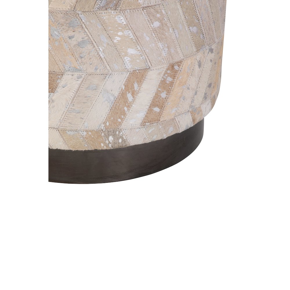 Handwoven Dionysus Silver Shevron Ottoman