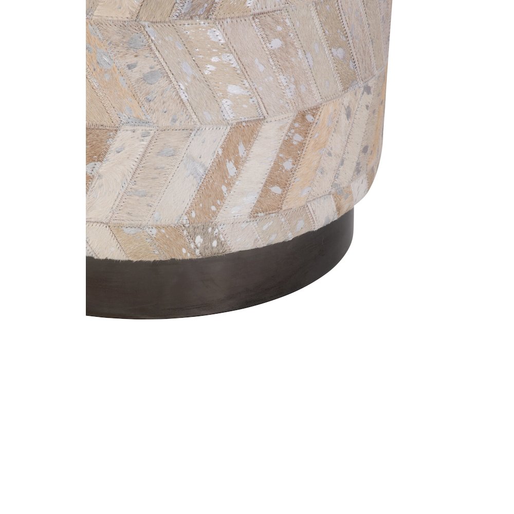 Handwoven Dionysus Silver Shevron Ottoman